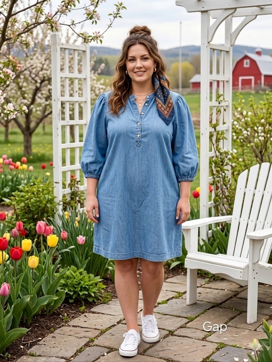 GAP Dresses & Skirts - GAP Robe Midi En Denim Véritable Bleue Claire